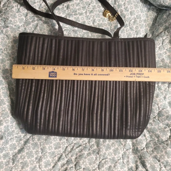 Betsey Johnson Black Quilted Large Tote Shopper Shoulder Bag- - Picture 12 of 13